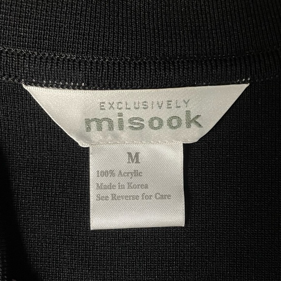 Exclusively Misook Black & Pink Knit Cardigan Sweater Size Medium - Picture 4 of 11